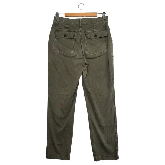 Madewell Pants Womens 28 Green High Rise Straight Utility Pocket Casual Stretch - Picture 2 of 13